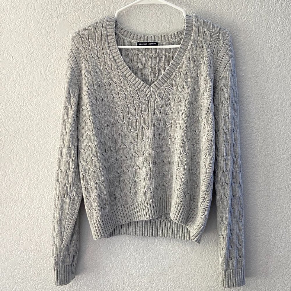 Brandy Melville Leigh Cable Knit Sweater - Picture 2 of 4